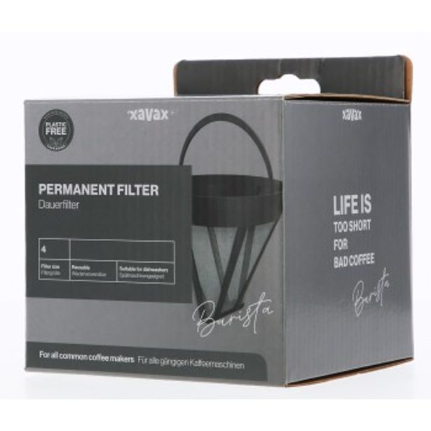 Xavax Barista permanentní filtr do kávovaru, náhrada za filtr velikosti 4, černý