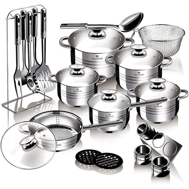 BLAUMANN Sada nádobí nerez 27 ks Jumbo Gourmet Line BL-3134