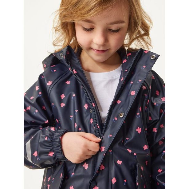 Unuo Dětská nepromokavá bunda s fleecem, Květiny