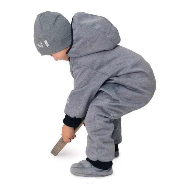 ESITO Rostoucí softshellová kombinéza s fleecem Šedý melír - šedá