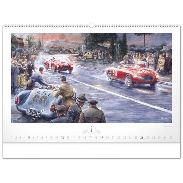 NOTIQUE Nástěnný kalendář Oldtimers – Václav Zapadlík 2026, 64 x 42 cm