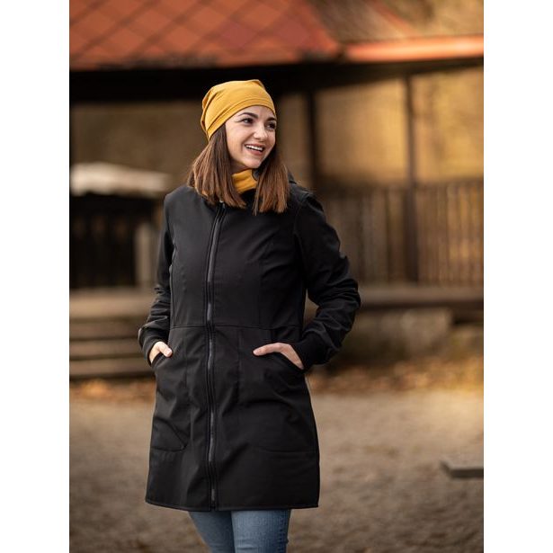 Unuo, Dámský softshellový kabát s fleecem Street, Černá