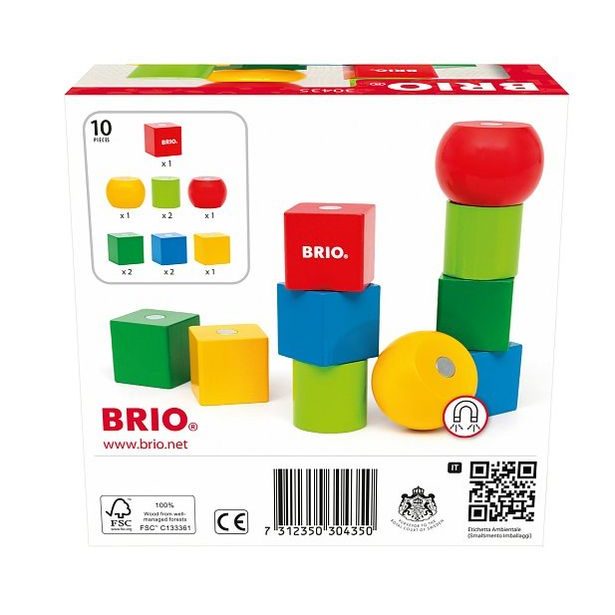BRIO Magnetické dřevěné kostky