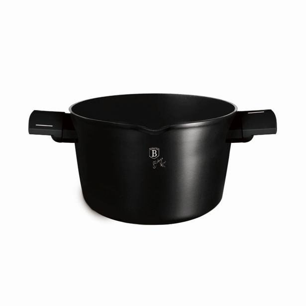 BERLINGERHAUS Kastrol s poklicí a titanovým povrchem a poklicí 24 cm Matte Black Collection LP-BH-255