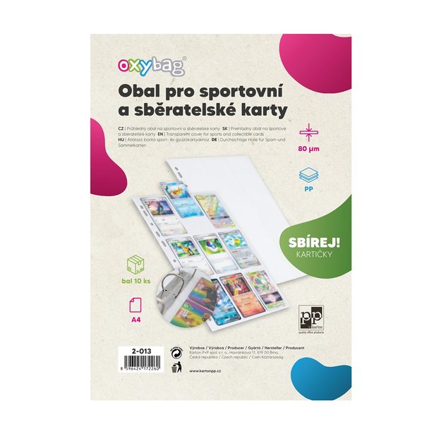 Průhledný obal A4 PP SPORT karty, 80mic lesk