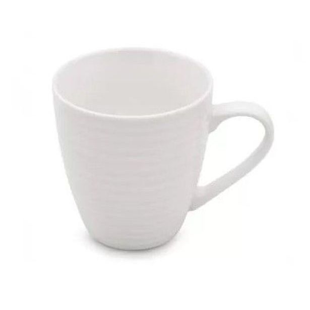 hrnek 440ml VROUBKY, BL-13447-1, bílý, new bone