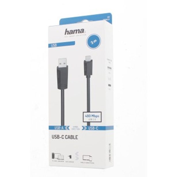 Hama USB-C 2.0 kabel typ A-C 3 m