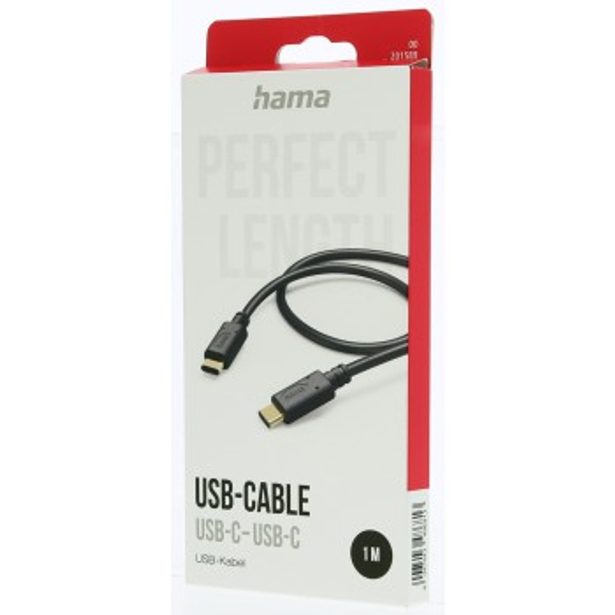Hama kabel USB-C 2.0 typ C-C 1 m, černá