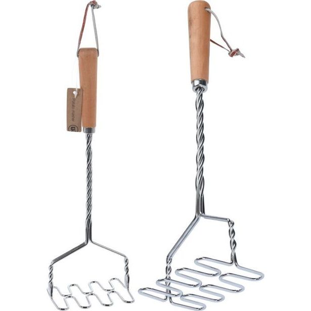 mačkadlo brambor 37cm, dřevo/kov