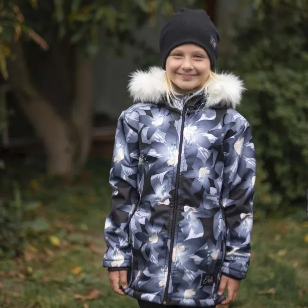 ESITO Dívčí zimní softshellový kabát s beránkem Bloom