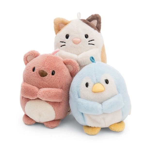NICI NICI plyš MyMochi Medvídek Nomo 8cm v kostýmu včelky a hranolkami,set dárkové balení 8,5x6,5x10cm