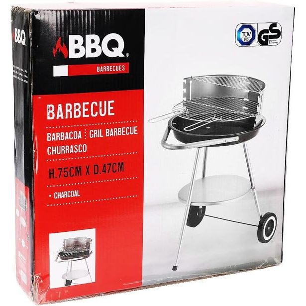 BBQ Zahradní gril na dřevěné uhlí chrom 47 x 75 cm KO-C83000450