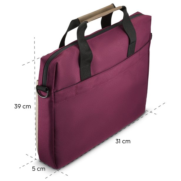Hama Silvan, brašna na notebook, pro 34-36 cm (13,3-14,1"), recyklovaný polyester, béžová/bordová