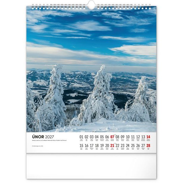 NOTIQUE Nástěnný kalendář Toulky moravskou krajinou 2027, 30 x 34 cm