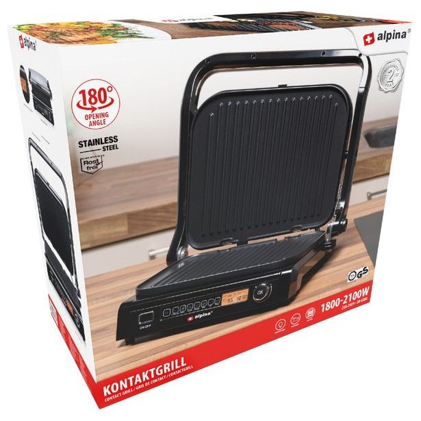 ALPINA Kontaktní gril s automatickými programy 2100W ED-247344