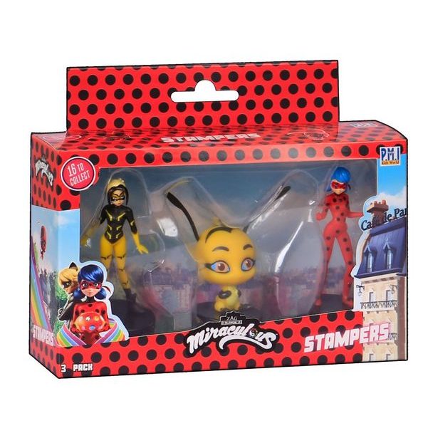 Miraculous: Beruška a černý kocour- razítka 3 ks figurka Ast.