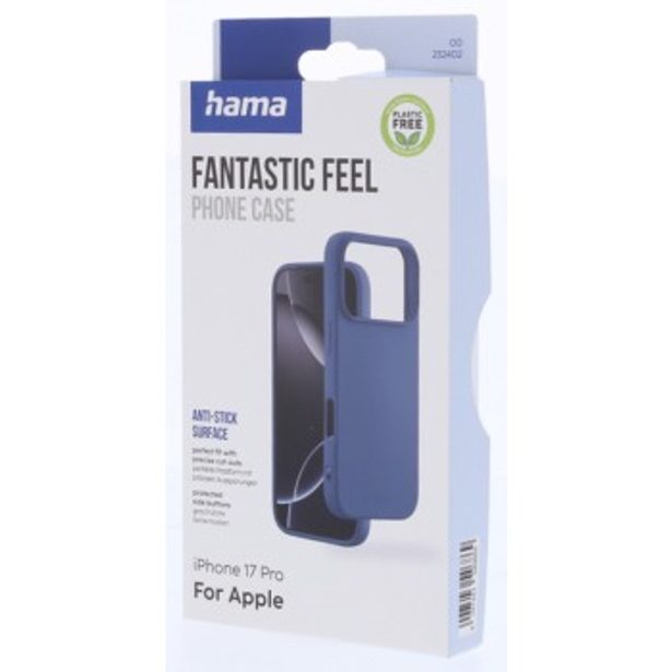 Hama Fantastic Feel, kryt pro Apple iPhone 17 Pro, hebký povrch, modrý