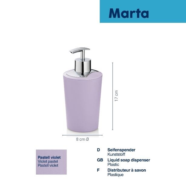 KELA Dávkovač mýdla Marta plast,fialová 17x8 cm KL-24546