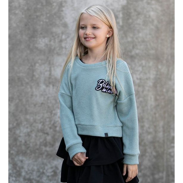 CROP TOP pletený svetřík mentolový