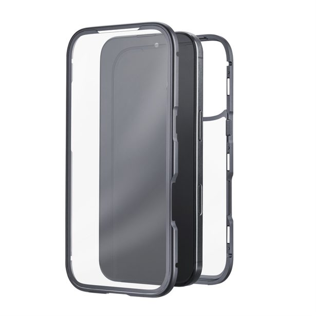 Black Rock 360° Glass, kryt pro Apple iPhone 17 Pro, skleněný, přední + zadní díl, průhledný/černý