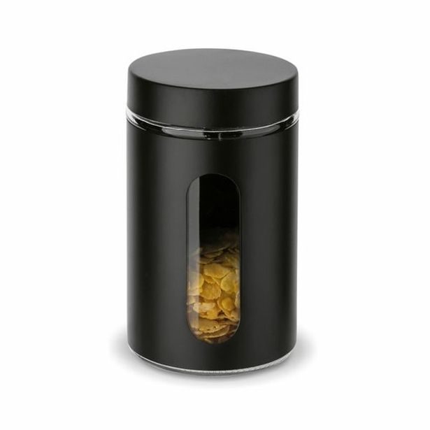 dóza 1,00l SKLO ČERNÁ d10x18cm, průhled *PO 15.6.