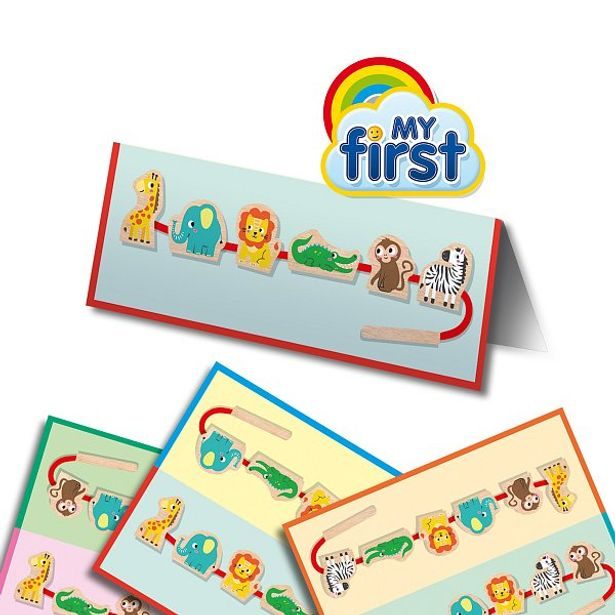 Moje první navlékání dřevěných korálků zvířátek