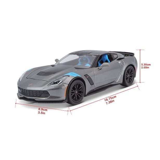 Maisto Maisto - 2017 Corvette Grand Sport, metal šedá, 1:24