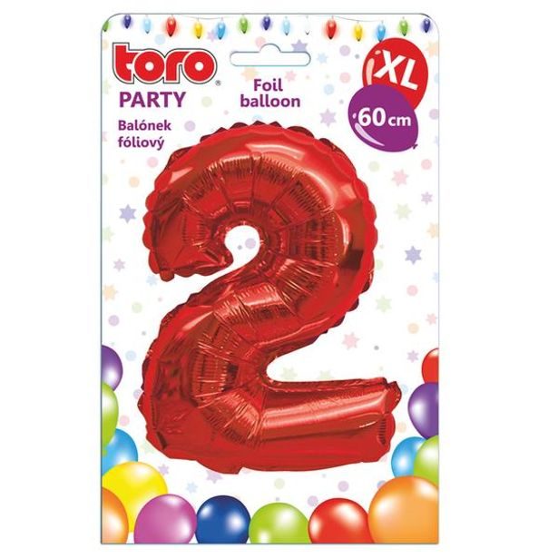 TORO BALÓNEK XL, ČÍSLICE 2, 60CM, MATNĚ ČERVENÁ_hamashop