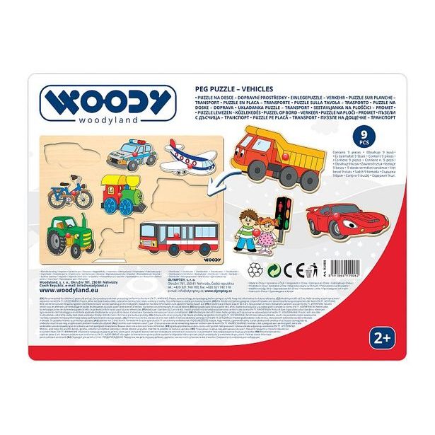 Puzzle na desce - Dopravní prostředky