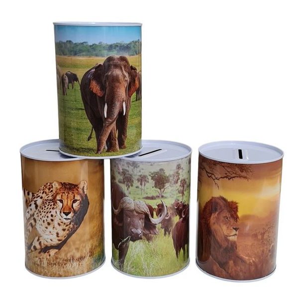 pokladnička ZVÍŘÁTKA-FOTO, MIX, d10x14,5cm, plech