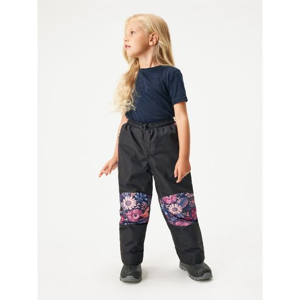 Unuo Dětské zimní rostoucí oteplovačky Polar, Černá, Kouzelné květiny