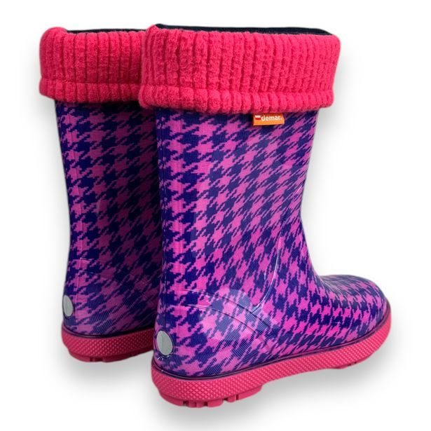 Dětské zateplené holínky Demar HAWAI LUX PRINT - růžová