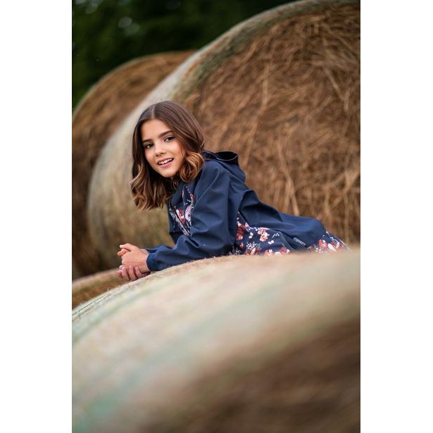 unuo softshellové kalhoty bez zateplení Antracitové + reflexní obrázek Evžen (Softshell kids trousers)