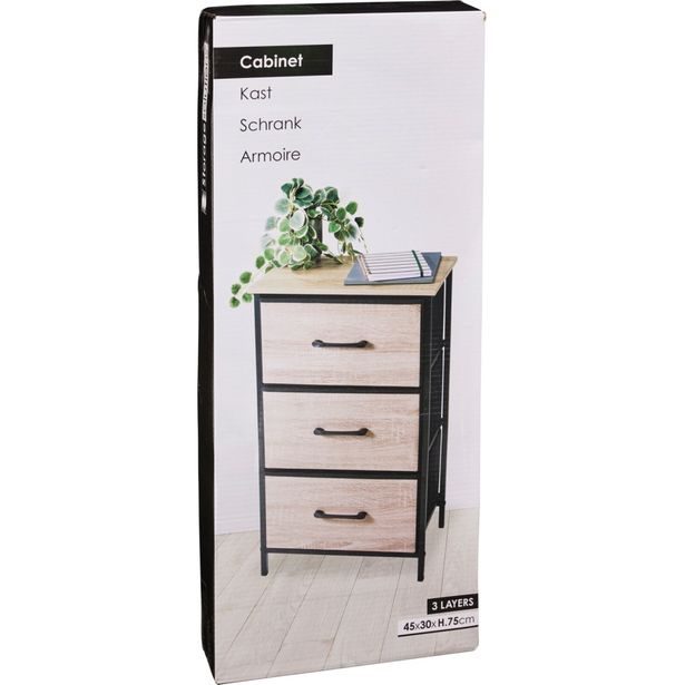 EXCELLENT HOUSEWARE Regál kovový se 3 zásuvkami 45 x 30 x 75 cm KO-BA3000020