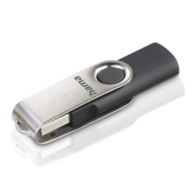 Hama rotate FlashPen, USB 2.0, 32 GB, 6 MB/s, black/silver