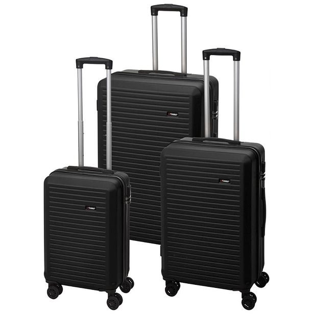 PROWORLD Sada cestovních kufrů 3 ks 50 / 60 / 70cm černá KO-DG4700050