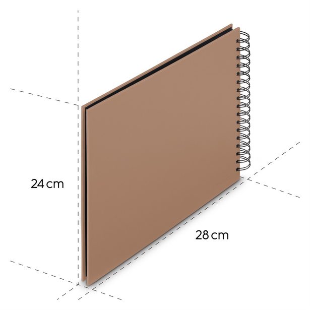 Hama album klasické spirálové FINE ART 28x24 cm, 50 stran, mousse, černé listy