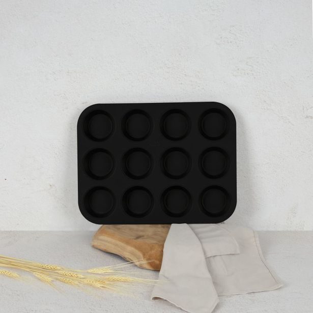 BERLINGERHAUS Forma na muffiny 12 ks Matte Black Collection BH-7950