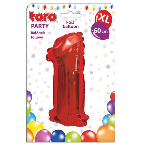 TORO BALÓNEK XL, ČÍSLICE 1, 60CM, MATNĚ ČERVENÁ_hamashop