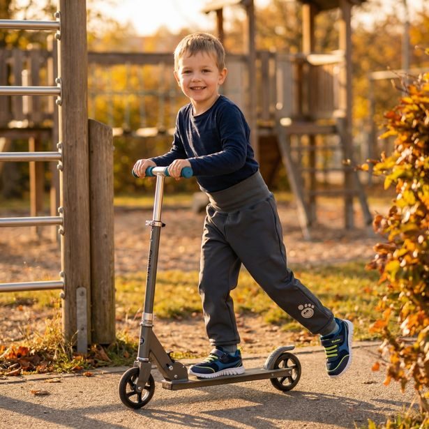 MODADETI Dětské softshellové kalhoty ADELLiNO s fleecem a reflexem šedé