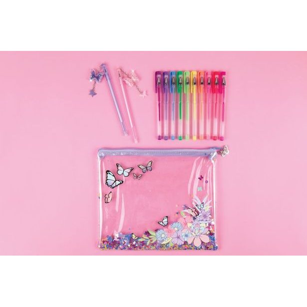 Třytivé gelové pera, 12ks - Butterfly