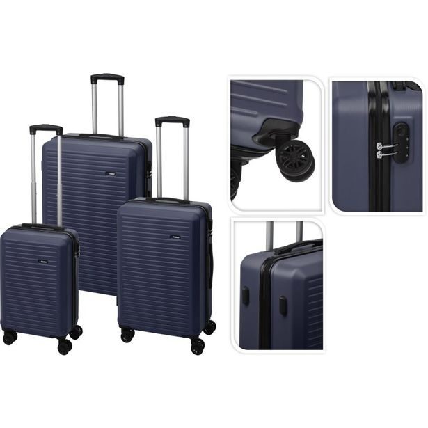 PROWORLD Cestovní kufr na kolečkách sada 3 ks 50/60/70cm modrá KO-DG4700030