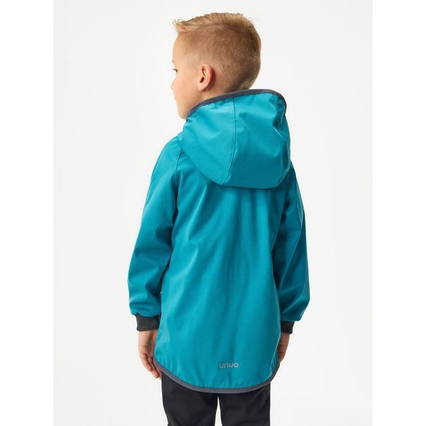 Unuo, Dětská softshellová bunda bez zateplení pružná Basic, Smaragdová