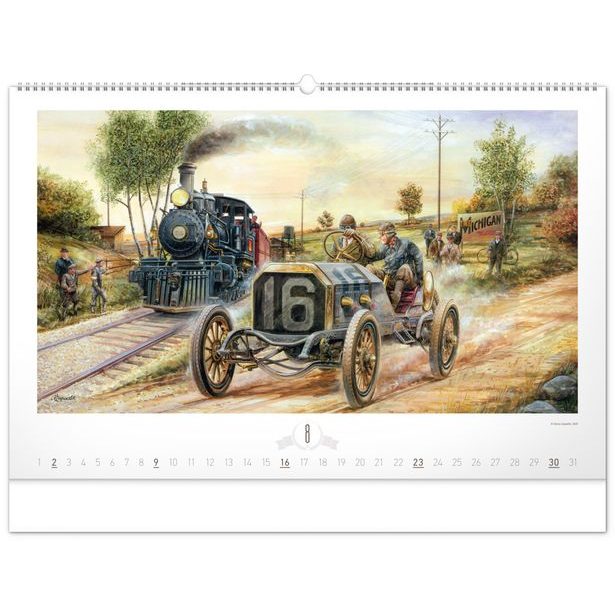 NOTIQUE Nástěnný kalendář Oldtimers – Václav Zapadlík 2026, 64 x 42 cm