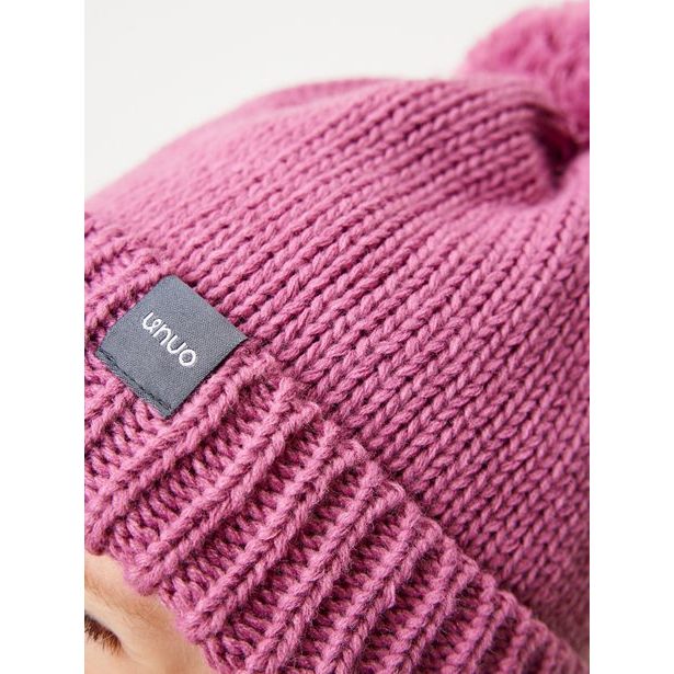 Unuo Dětská čepice pletená Bobble, Růžová