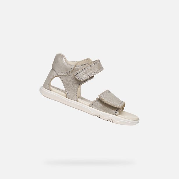 Béžové dívčí barefoot sandály Geox Sandal Steppieup