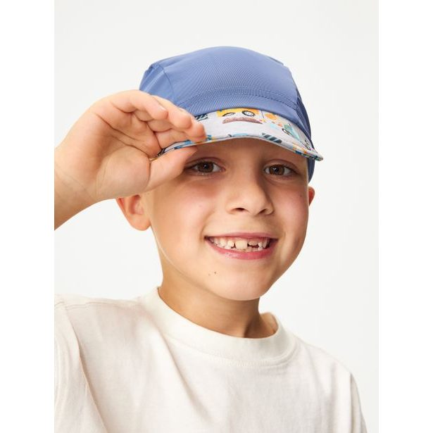 Unuo, Dětská kšiltovka s UV ochranou 50+, Modrá, Bagry