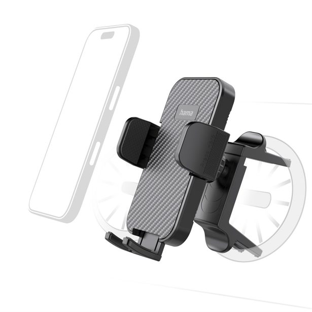 Hama držák mobilu do auta, připevnění ke kulaté ventilační mřížce, otočný o 360°, univerzální