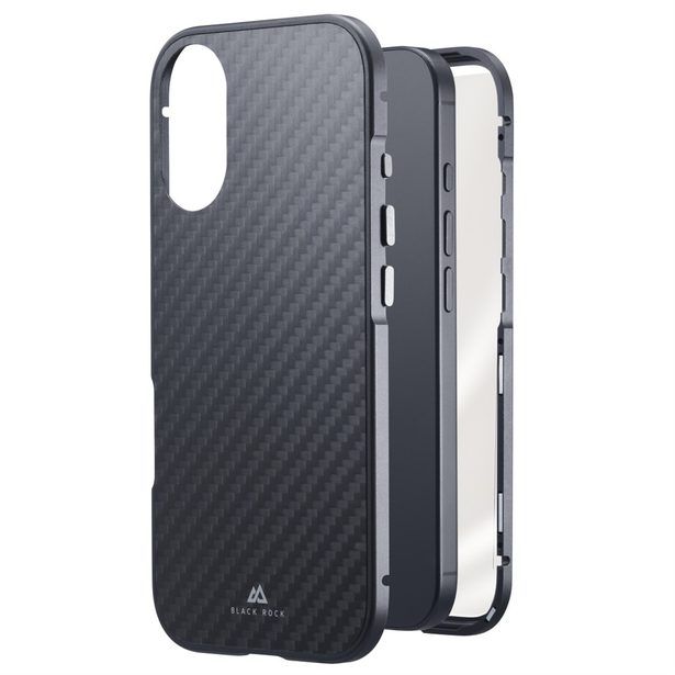 Black Rock 360° Glass, kryt pro Apple iPhone 17, skleněný, přední + zadní díl, karbonová úprava