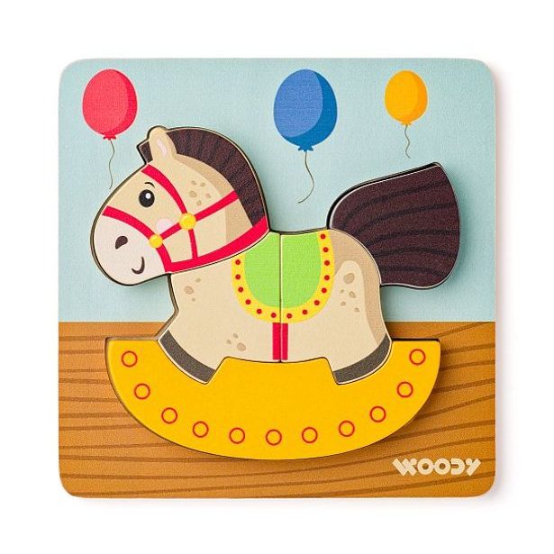 WOODY Puzzle Baby - koník houpací